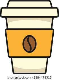 Tasse Kaffee, Vektorgrafik mit Kaffeebohnen
