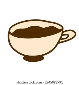Cup of coffee. Vector illustration in cartoon flat style isolated on white background.