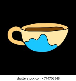 A Cup with coffee vector illustration. Doodle style. Design, print, decor, textile, paper