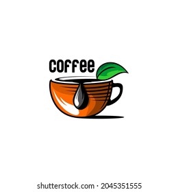 ilustración, icono y logotipo de la taza de café vectorial