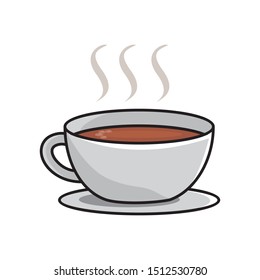 Cup of coffee vector illustration isolated on white background. Coffee clip art