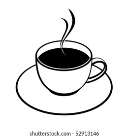 A cup of coffee vector illustration. Isolated on white background.