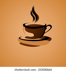 The cup of coffee vector illustration for logo or menu design