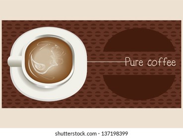 cup of coffee vector Illustration on coffee beans background