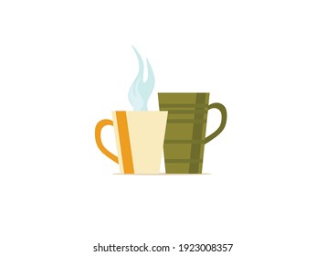 cup of coffee, vector illustration on a white background 