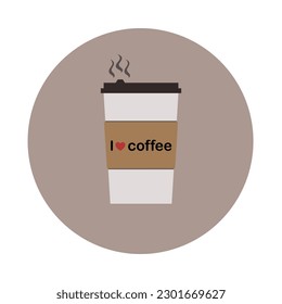 Cup
of coffee, Vector illustration, Paper cup, Coffee to go, Take away coffee cup, Flat icon