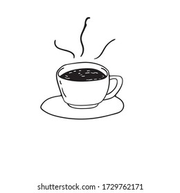 Cup der Kaffee Vektor Illustration. Porzellanmuschel mit heißem Teebild. Kaffeetasse