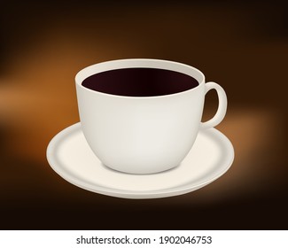 Cup of coffee, vector illustration Realistic Style. Decorative Design for Cafeteria, Posters, Banners, Cards