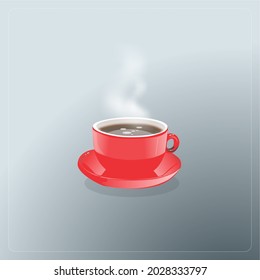Cup of coffee, vector illustration Realistic Style. 