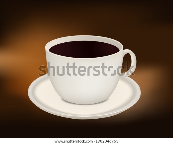Cup of coffee,\
vector illustration Realistic Style. Decorative Design for\
Cafeteria, Posters, Banners,\
Cards