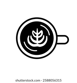 A Cup of coffee with vector line art . Sign and symbol. Clip art, minimalist simple outline. Hand drawing food and drink illustration. Sticker print design