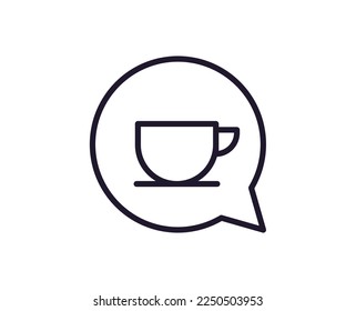 Cup of coffee vector line icon. Premium quality logo for web sites, design, online shops, companies, books, advertisements. Black outline pictogram isolated on white background 