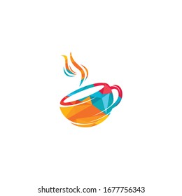 Cup of coffee vector logo design. Coffee shop logo.