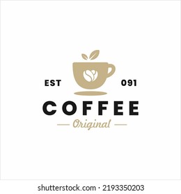 cup coffee vector logo icon, cafe or coffee shop vector logo