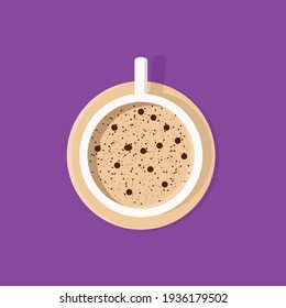 a cup of coffee. view from above. vector illustration