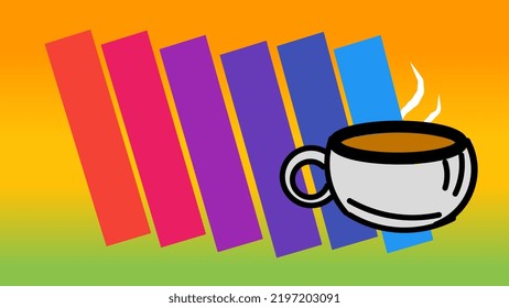 a cup of coffee with a warm concept, a cup of warm coffee logo, coffee logo, drink logo, coffee drink logo