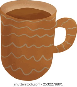 uma xícara de café com fundo branco