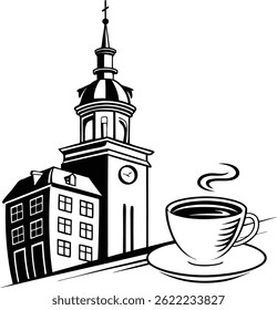cup of coffee cup	white bedground
