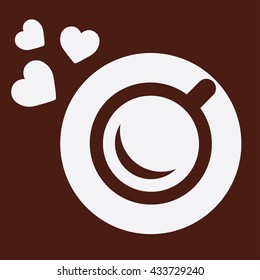 cup of coffee white icon 