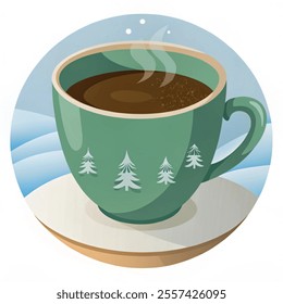 Cup Coffee winter icon  vector. Illustration vector with a white background.