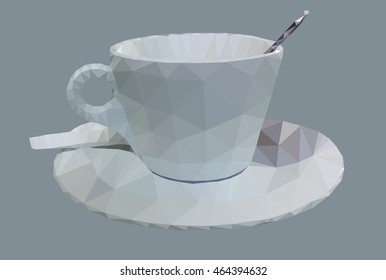 Cup of coffee. Work is performed in equipment polygonal graphics.