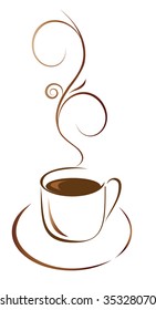 A cup of coffee for your favorite. Vector illustration