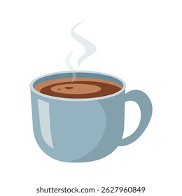 Cup of coffee.Icon of espresso mug isolated on white background, hot morning drink. 