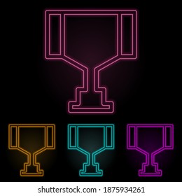 juego de neón de color de taza. Línea delgada simple, vector de contorno de iconos web para ui y ux, sitio web o aplicación móvil