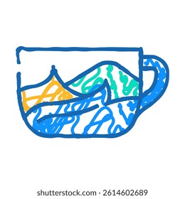 cup coloring and drawing doodle icon sketch vector. cup coloring and drawing sign. isolated symbol illustration