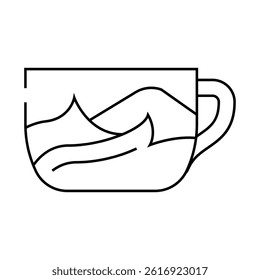 cup coloring and drawing line icon vector. cup coloring and drawing sign. isolated contour symbol black illustration