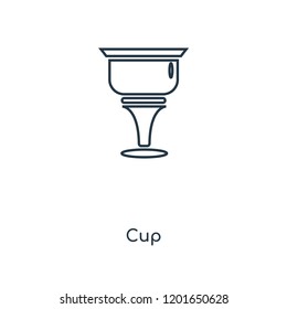 Cup concept line icon. Linear Cup concept outline symbol design. This simple element illustration can be used for web and mobile UI/UX.