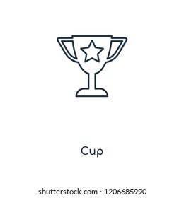 Cup concept line icon. Linear Cup concept outline symbol design. This simple element illustration can be used for web and mobile UI/UX.