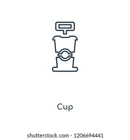 Cup concept line icon. Linear Cup concept outline symbol design. This simple element illustration can be used for web and mobile UI/UX.