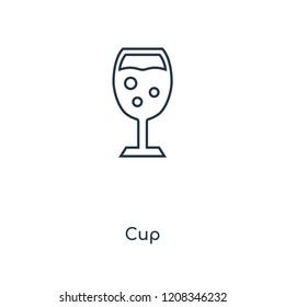 Cup concept line icon. Linear Cup concept outline symbol design. This simple element illustration can be used for web and mobile UI/UX.
