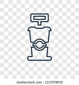 Cup concept vector linear icon isolated on transparent background, Cup concept transparency concept in outline style
