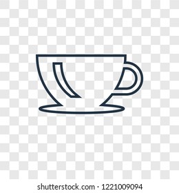 Cup concept vector linear icon isolated on transparent background, Cup concept transparency concept in outline style