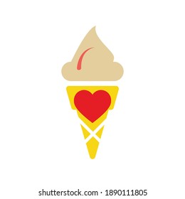 cup cone flat icon ice cone vector icon 