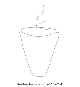 Cup continuous line drawing vector illustration