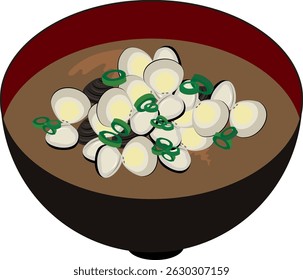 It is a cup of corbicula miso soup.