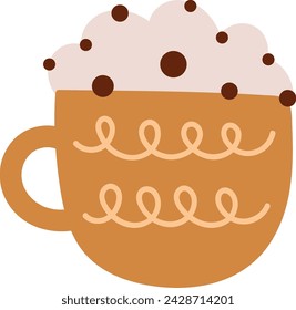 Tasse mit Sahne Getränk Vektor-Illustration