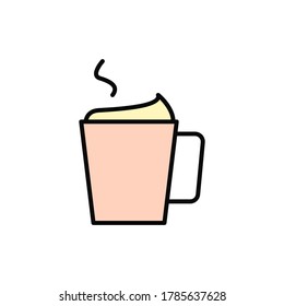 Cup, cream icon. Simple color with outline vector elements of public catering icons for ui and ux, website or mobile application