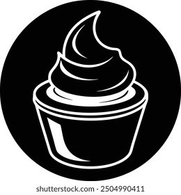 Cup cream vector illustration icon
