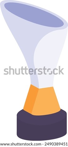 Cup Crown Crafted with White Gold Trophy isometric concept, Luxurious Minimalist trophies vector icon design, token of recognition symbol, Expression gratitude sign, distinctive insignia illustration