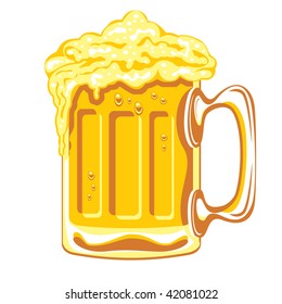 cup of delicious cold beer, vector image. Gradients were not used.