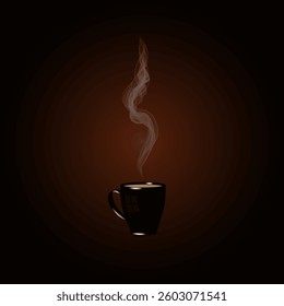 cup of delicious hot coffee vector
