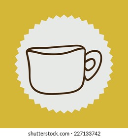 Cup design over yellow background, vector illustration