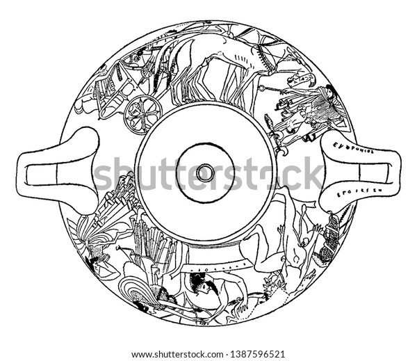 Cup Designed By Euphronios Ancient Greek Stock Vector Royalty