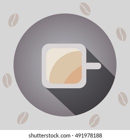 Cup with diamond's texture on circle background with shadow