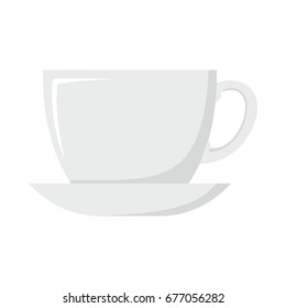 Cup dish cartoon icon. Kitchen tool, cookware and kitchenware vector illustration