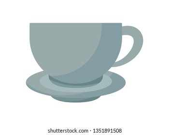 cup with dish isolated icon